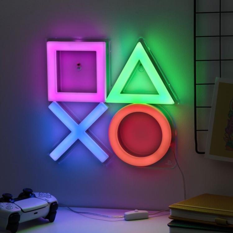 Paladone Wandleuchte Playstation LED Neon Light Offizielles Sony PS4 PS5 Wandlicht