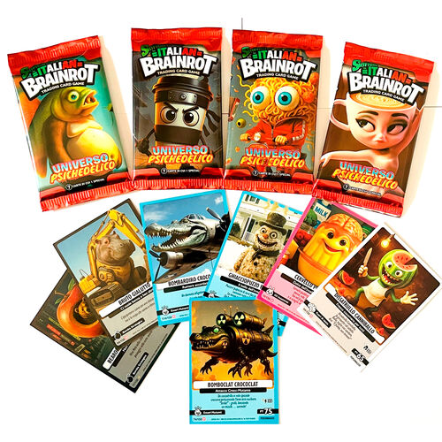 Skifidol Italian Brainrot Tcg Psychedelisches Universum 1 Booster (7 Karten) Italienisch Neu