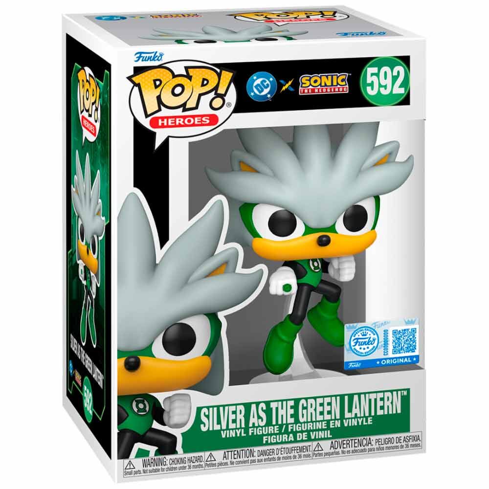 Funko Pop ! Heroes DC X Sonic Hedgehog - (592) Silver As Green Lantern 9cm