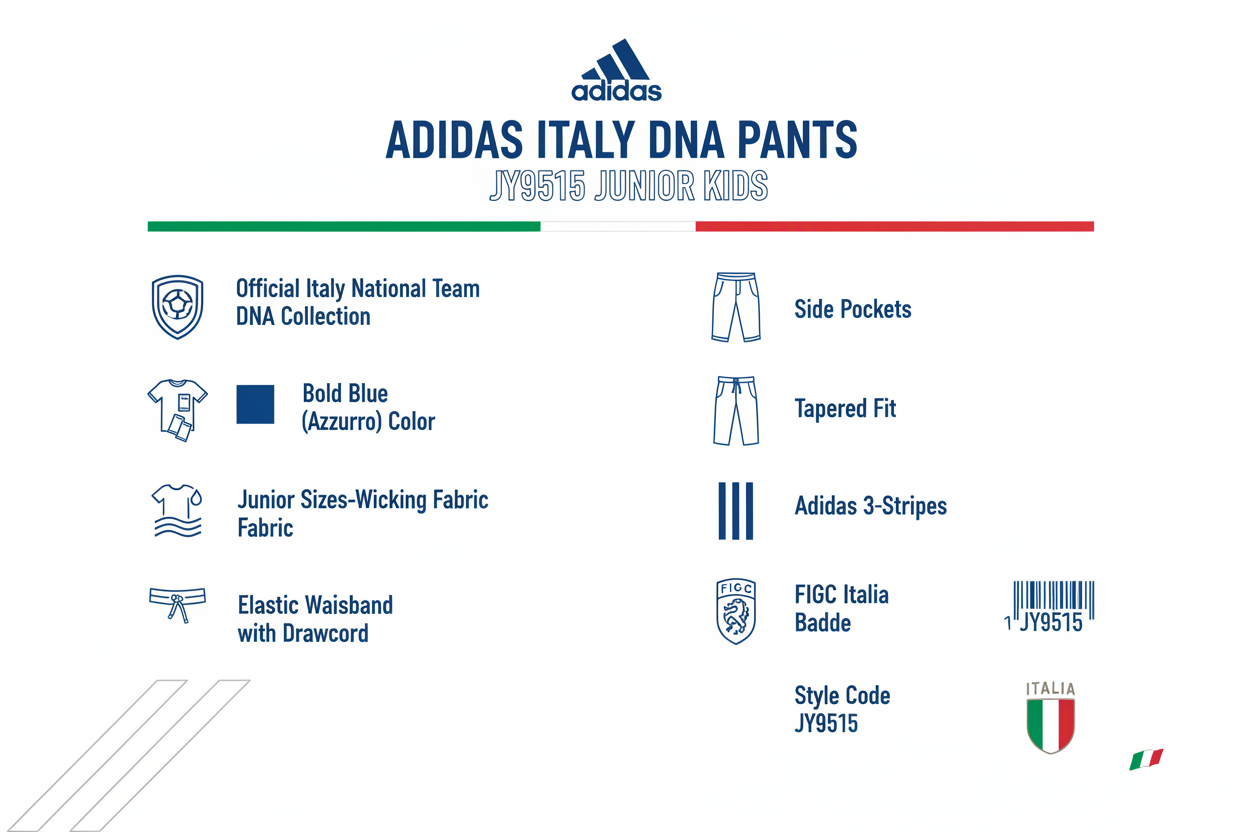 Adidas Italy DNA Pants JY9515 Azzurro Pantalone Calcio Junior