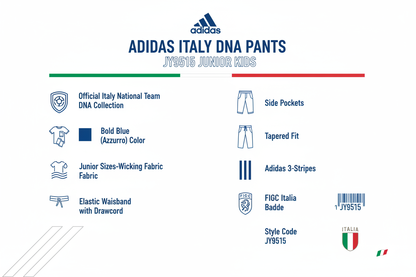 Adidas Italy DNA Pants JY9515 Azzurro Pantalone Calcio Junior
