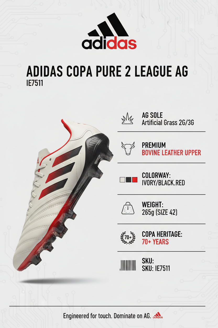 Adidas Copa Pure 2 League AG IE7511 Scarpe Calcio Erba Artificiale Avorio