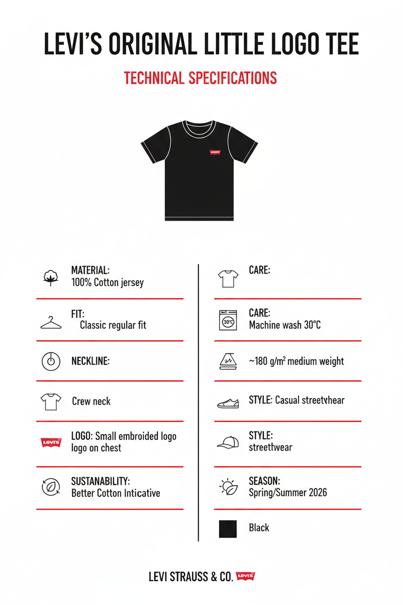 Levi's T-shirt Uomo Original Little Logo 566050009 Nero