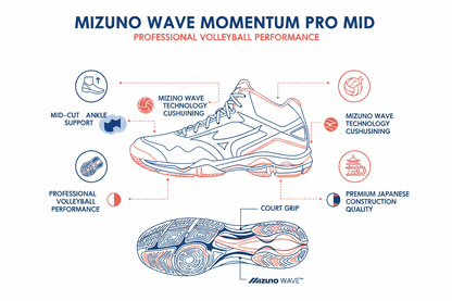 Mizuno Wave Momentum Pro Mid Scarpe Pallavolo Unisex Bianco Corallo - V1GA254501