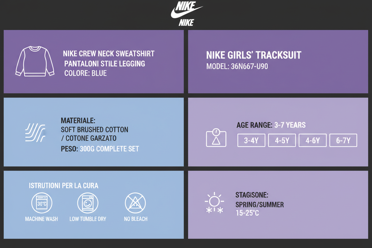 Nike Girls' Tracksuit 36N667-U90 Purple Blue