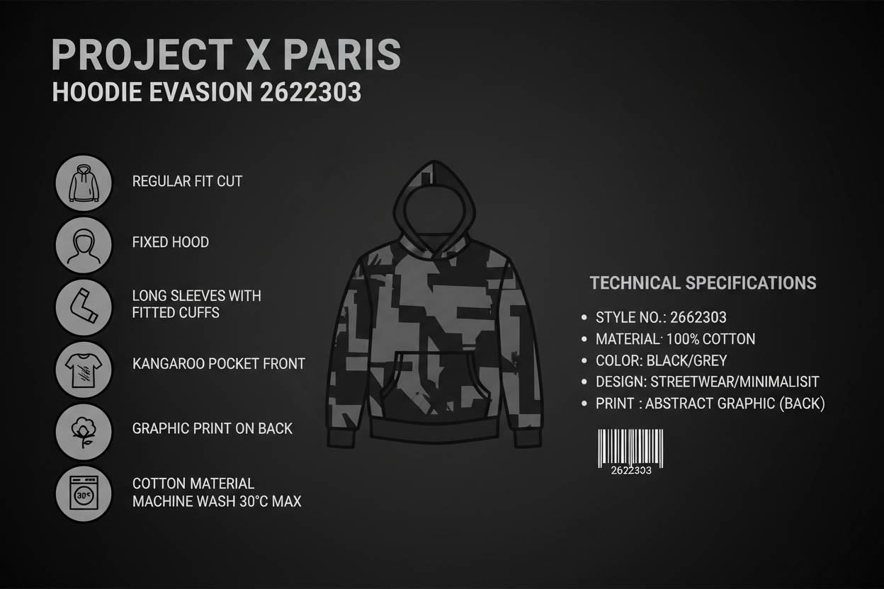 Project X Paris Felpa Cappuccio Evasion 2622303 Nero Uomo