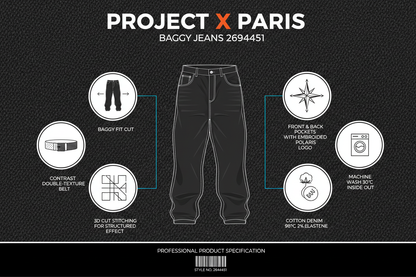 Project X Paris Jeans Baggy 2694451 Nero Uomo Denim Cotone