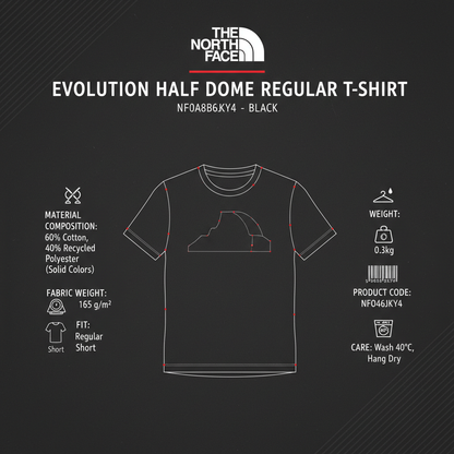 The North Face T-shirt Evolution Half Dome NF0A8B6JKY4 Nero Uomo
