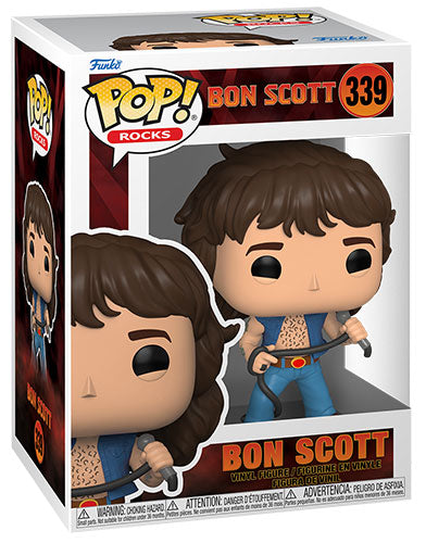 Funko Pop! Rocks AC/DC - (339) Bon Scott Vinylfigur 70er/80er Rock-Ikone 9cm