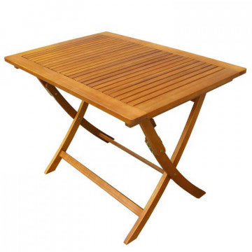 Tavolo pieghevole in acacia massiccio 100x70 cm, altezza 74 cm