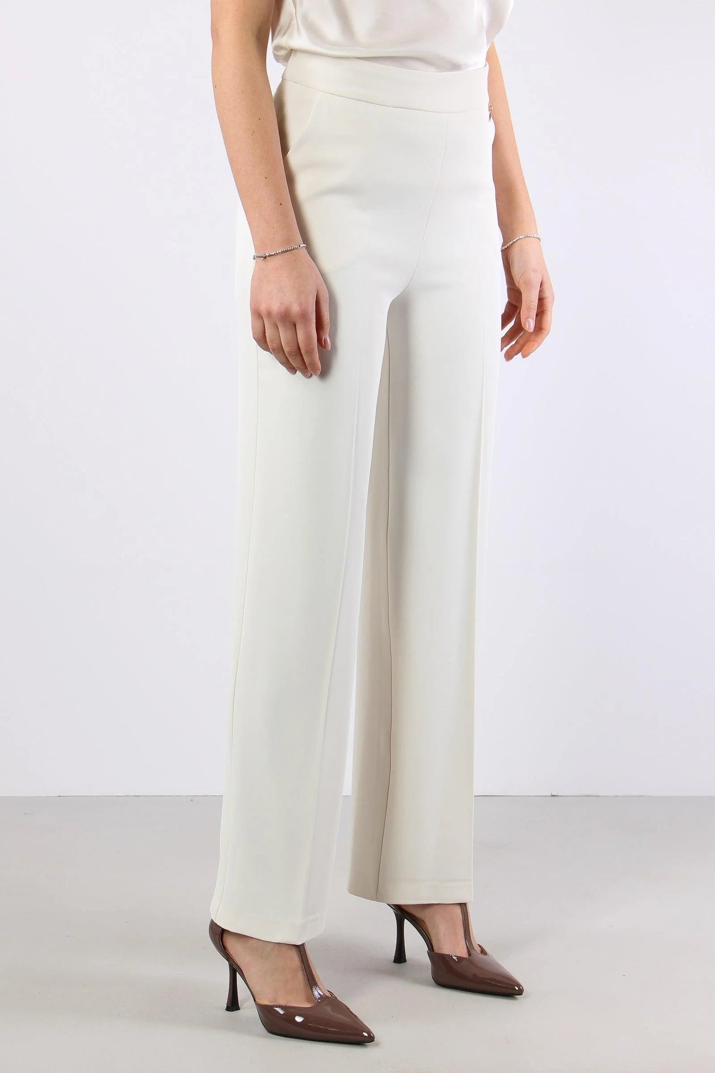 Relish Pantalone Palazzo Donna Vita Alta Avorio - LALIM RDP2607006025