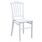 Trudy Stackable Chair in White Polypropylene - Dimensions: 40 x 39 x 92 cm