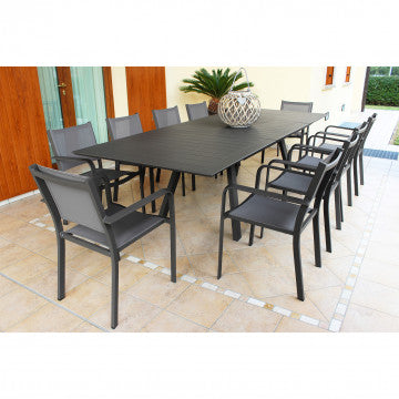 Tavolo rettangolare Zante allungabile 200/300 x 110 in alluminio