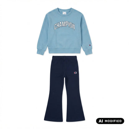 Champion tuta sportiva da ragazza in cotone felpato 405461-BS230 celeste