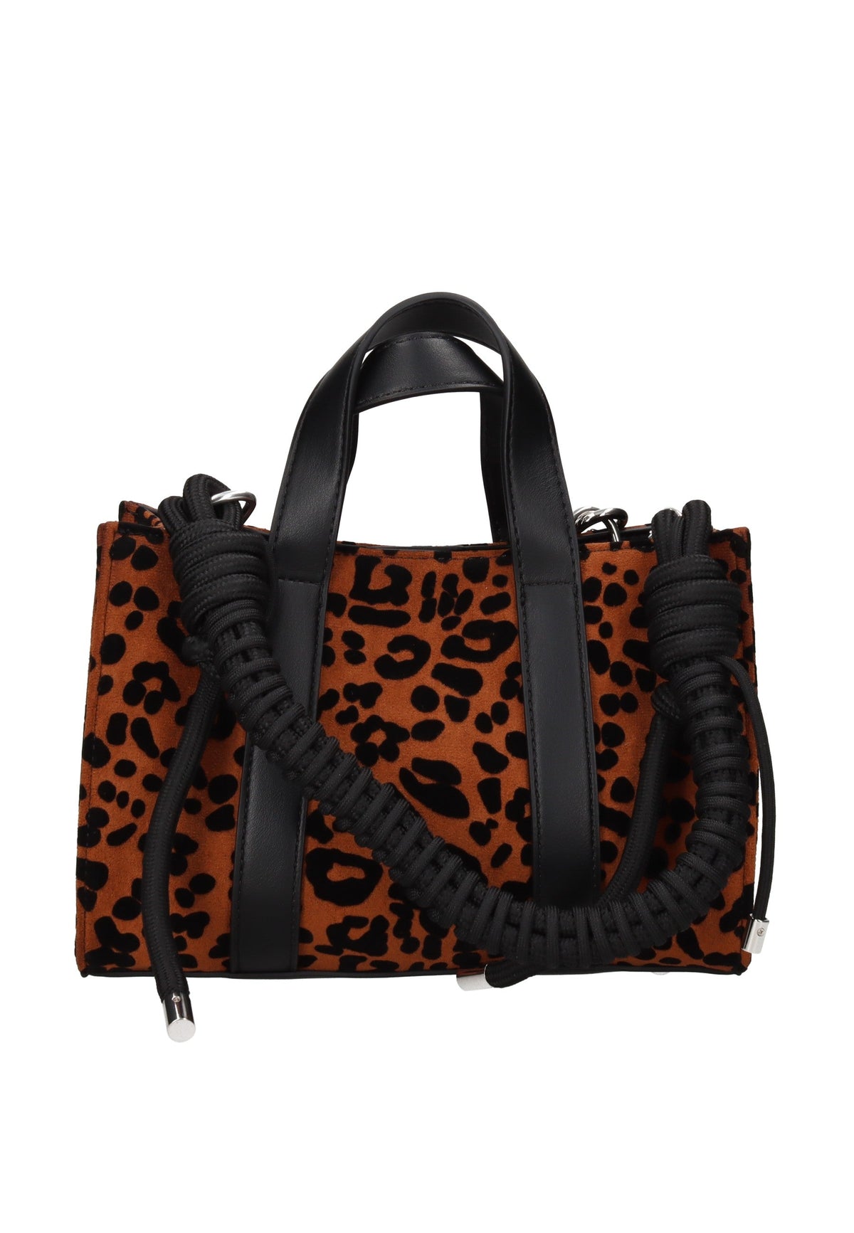 Mini Bag SUN68 in Camoscio Animalier – Borsa a Mano con Charm Donna