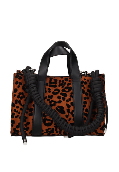 Mini Bag SUN68 in Camoscio Animalier – Borsa a Mano con Charm Donna