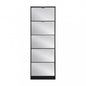 Susie Shoe Cabinet: 5 Dark Grey Wooden Doors, Integrated Mirror