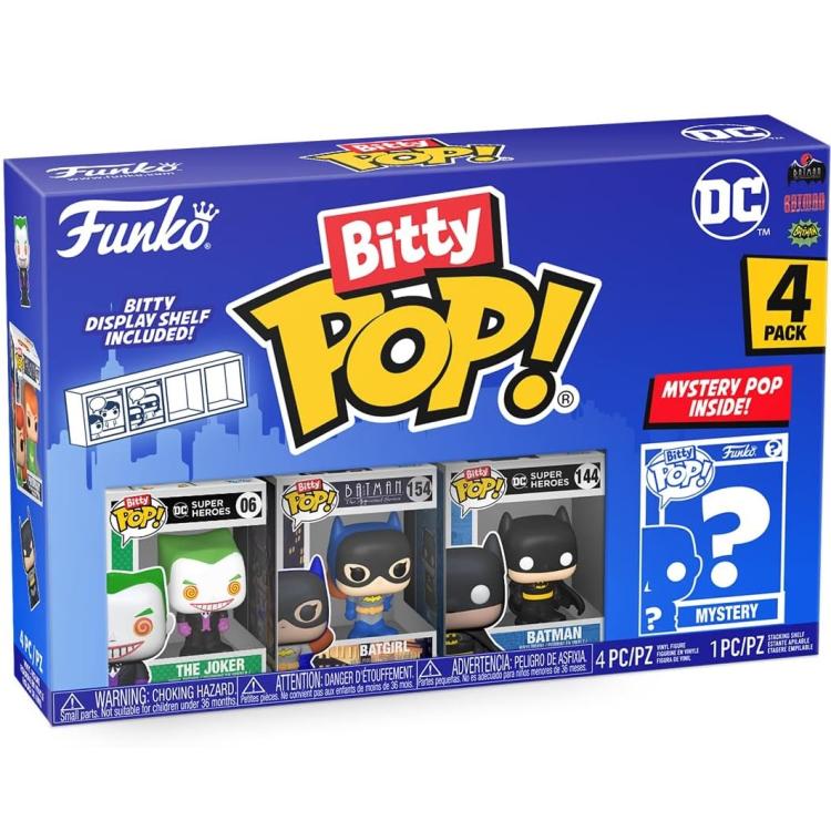 Funko Bitty Pop! DC Comics 4er-Pack – The Joker/Batman/Batgirl + Überraschungsfigur