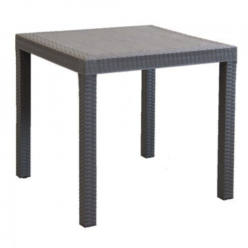 Tavolo Dallas 80 x 80 con Struttura in Plastica Stampata e Finitura Wicker