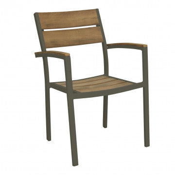 Poltrona Cayman con Struttura in Alluminio e Seduta in Polywood Teak