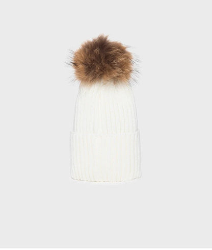 RefrigiWear Snow Flake Hat B05518 MA9083 A00010 Donna Bianco - Berretto con Pompon