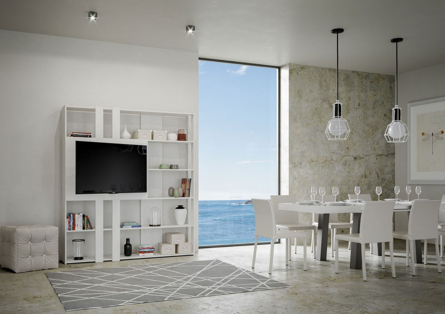 Libreria Multifunzionale Porta TV Kato 178x204x36 cm