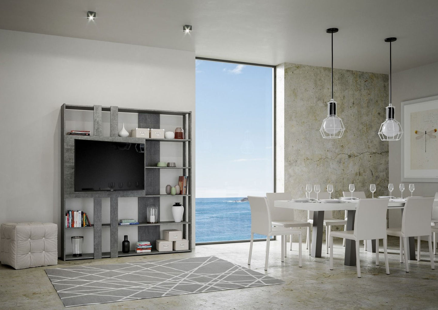Libreria Multifunzionale Porta TV Kato 178x204x36 cm