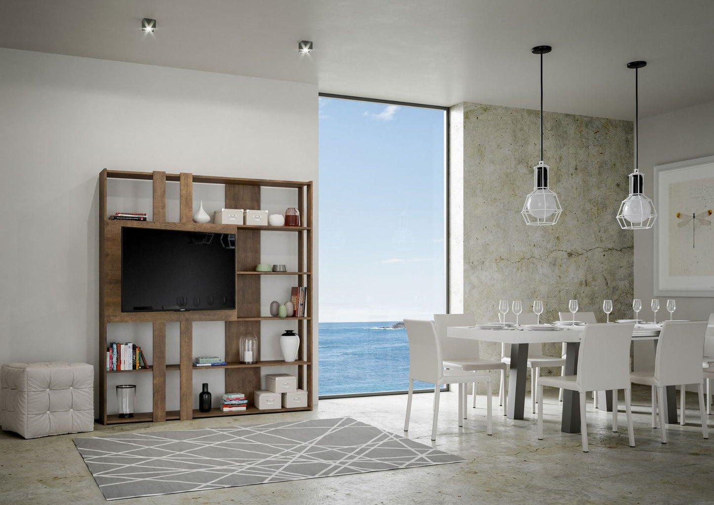 Libreria Multifunzionale Porta TV Kato 178x204x36 cm