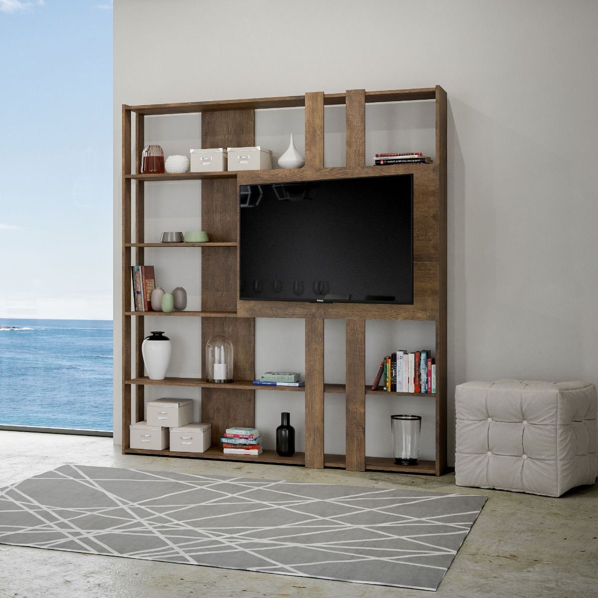 Libreria Multifunzionale Porta TV Kato 178x204x36 cm