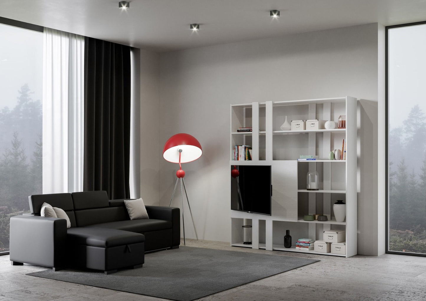 Libreria Multifunzionale Porta TV Kato 178x204x36 cm