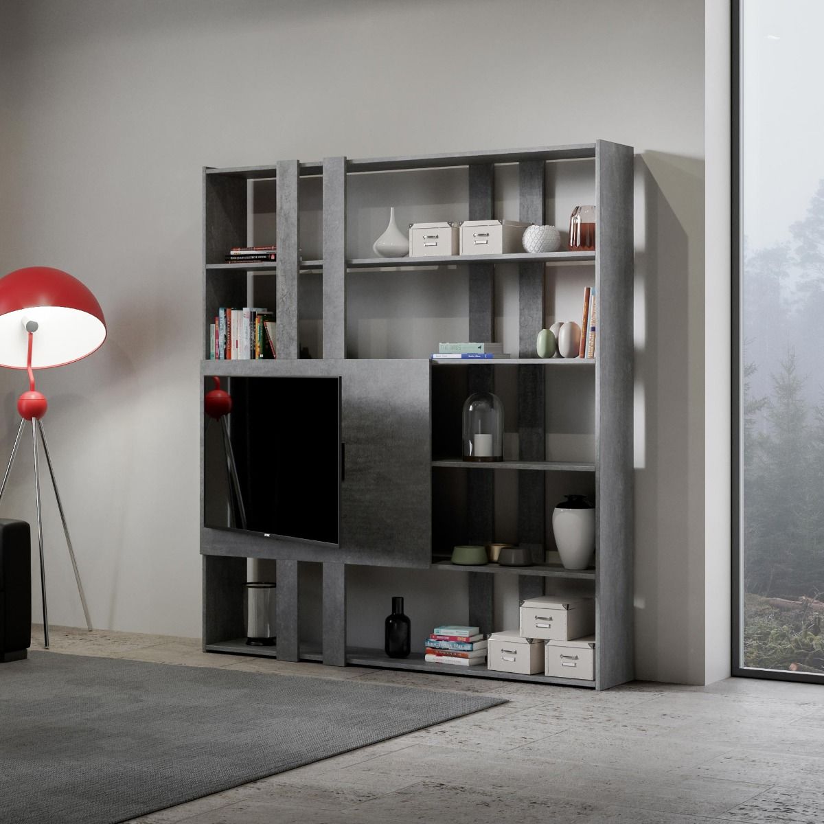 Libreria Multifunzionale Porta TV Kato 178x204x36 cm