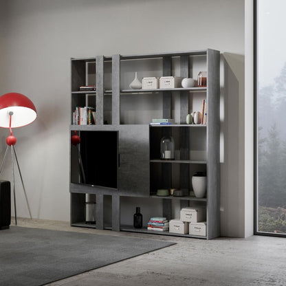 Libreria Multifunzionale Porta TV Kato 178x204x36 cm