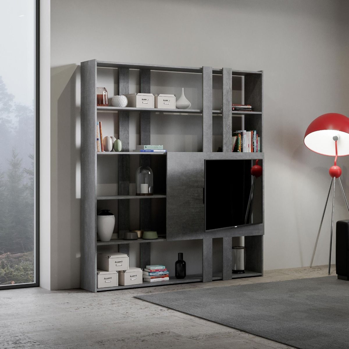 Libreria Multifunzionale Porta TV Kato 178x204x36 cm
