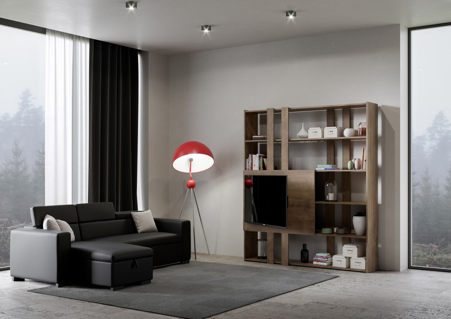 Libreria Multifunzionale Porta TV Kato 178x204x36 cm