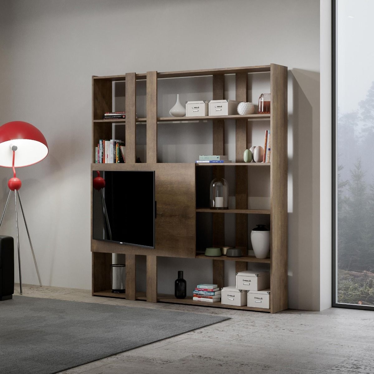Libreria Multifunzionale Porta TV Kato 178x204x36 cm