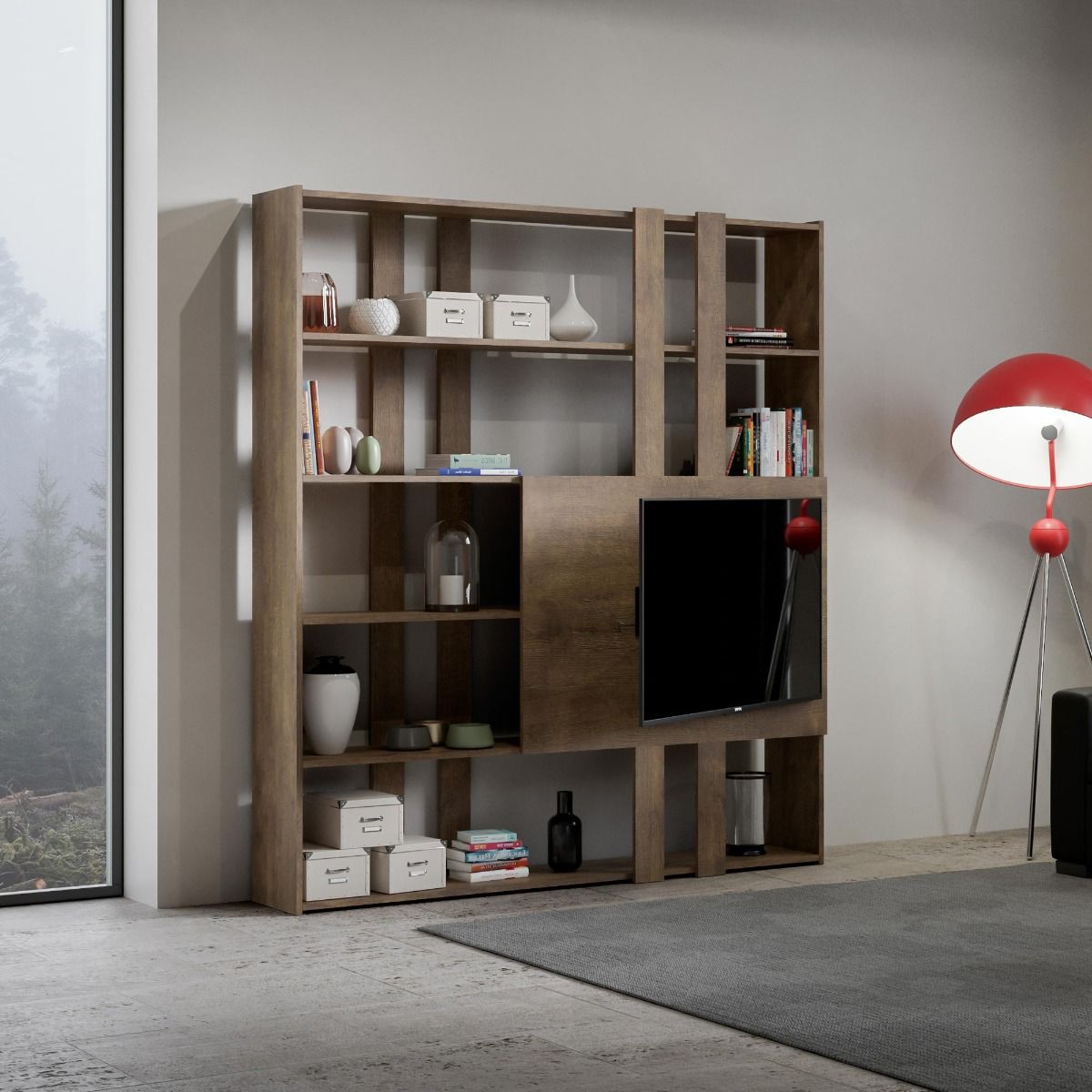 Libreria Multifunzionale Porta TV Kato 178x204x36 cm