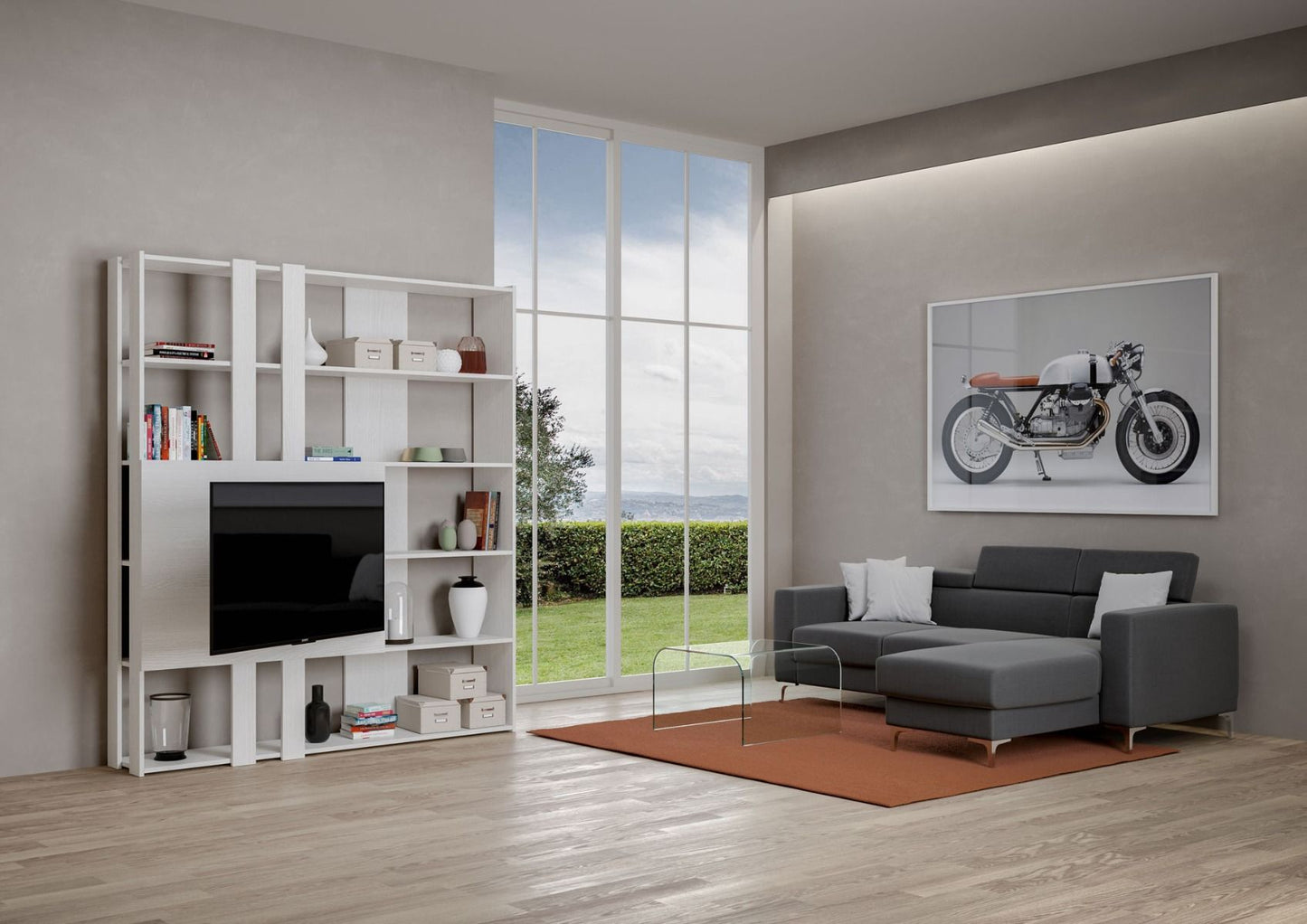 Libreria Multifunzionale Porta TV Kato 178x204x36 cm