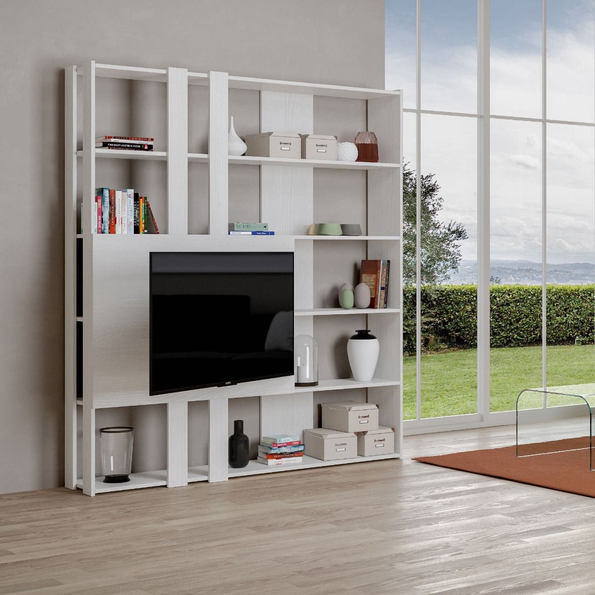 Libreria Multifunzionale Porta TV Kato 178x204x36 cm
