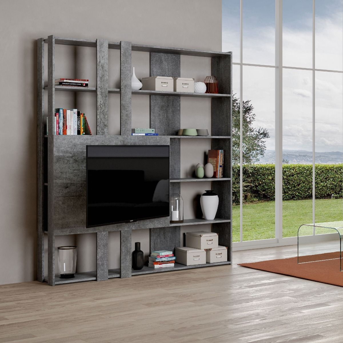 Libreria Multifunzionale Porta TV Kato 178x204x36 cm