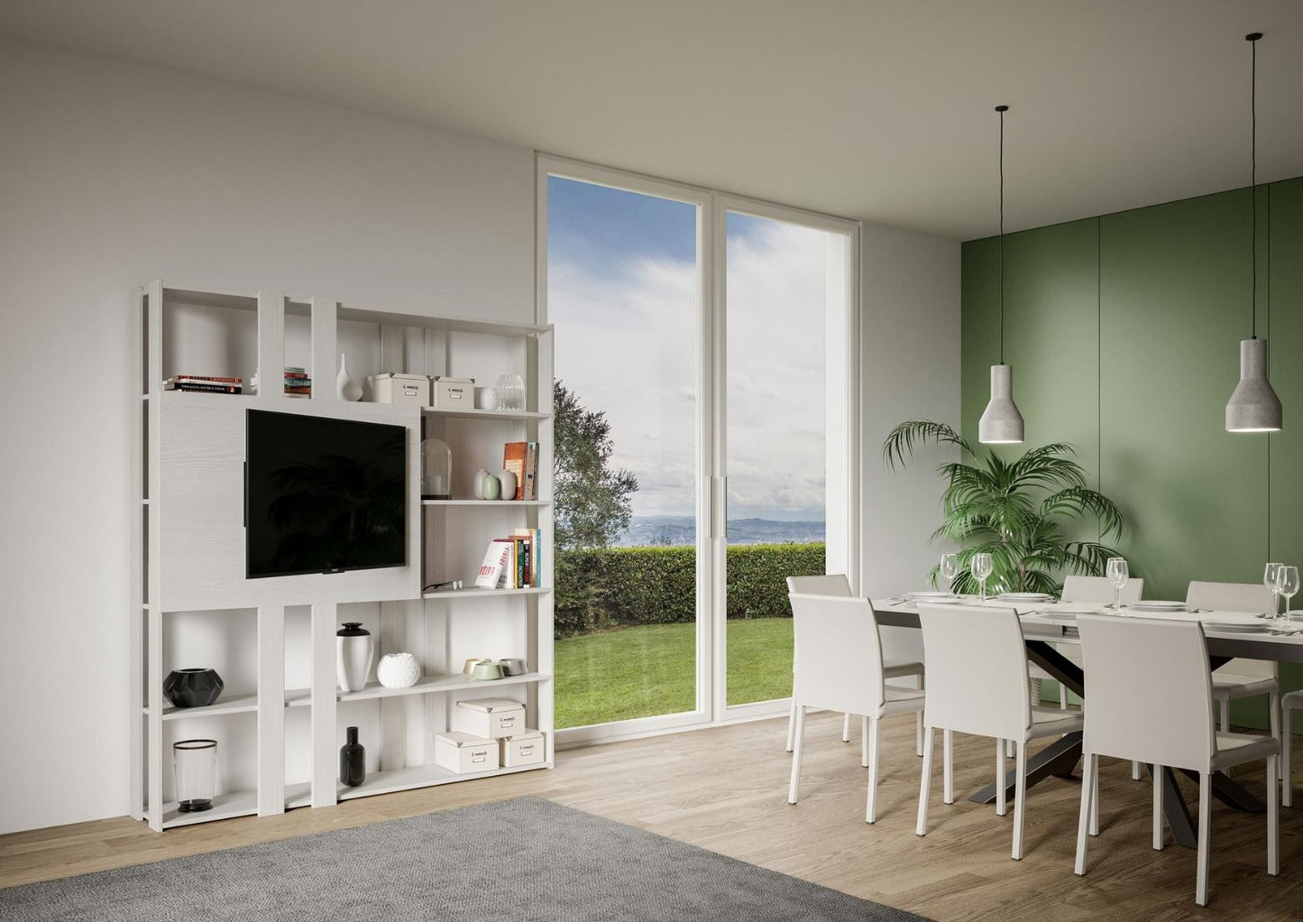 Libreria Multifunzionale Porta TV Kato 178x204x36 cm