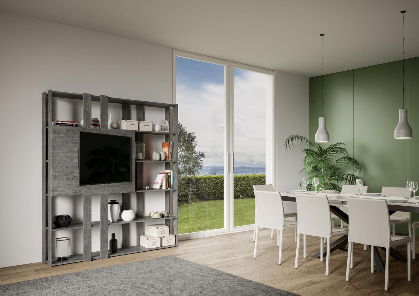 Libreria Multifunzionale Porta TV Kato 178x204x36 cm