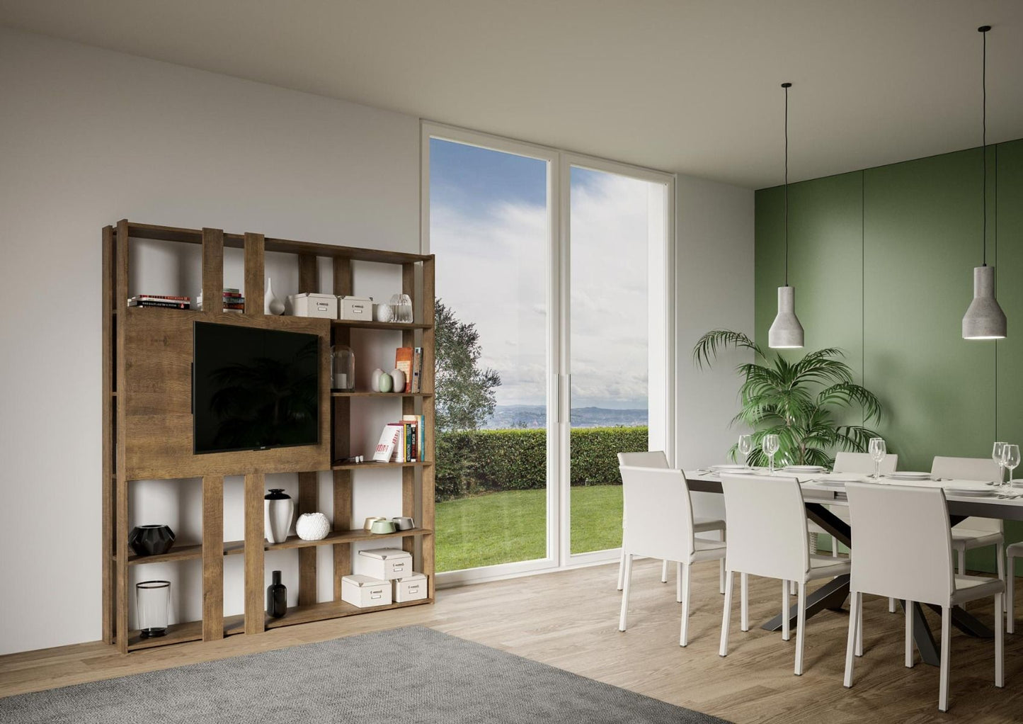 Libreria Multifunzionale Porta TV Kato 178x204x36 cm