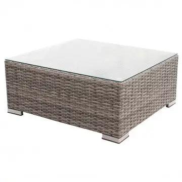 Tavolino Copacabana struttura in alluminio, wicker grigio Dimensioni: cm 73 x 68 x 30 h