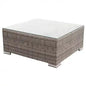 Copacabana coffee table, aluminum frame, gray wicker Dimensions: cm 73 x 68 x 30 h
