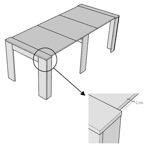 Ausziehbarer Konsolentisch Kiba 90x25/211 cm