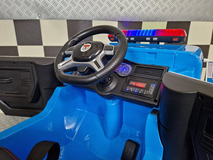 Polizei-Elektro-LKW 12 V mit Fernbedienung – Blau