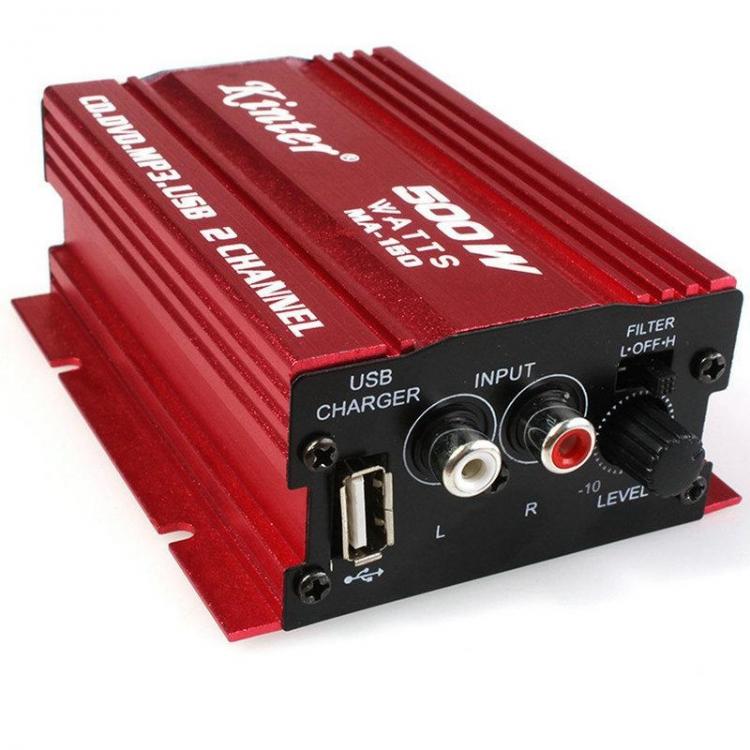 Mini Stereo-Verstärker, 2 Kanäle, Auto, 500W, 12V, USB, SD, MP3, FM, Audio-Anlage