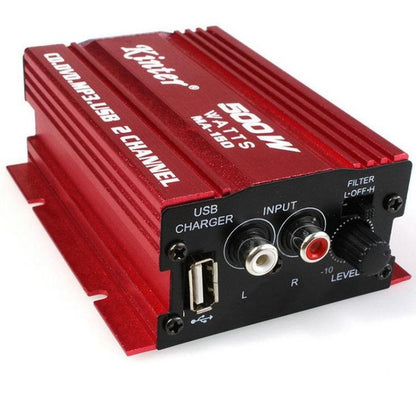 Mini Stereo-Verstärker, 2 Kanäle, Auto, 500W, 12V, USB, SD, MP3, FM, Audio-Anlage