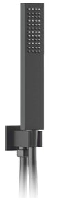 Shower kit and rectangular holder with Water Outlet Matte Black