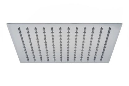 Kit doccia quadrato con soffione e braccio cromato diam. 25x25